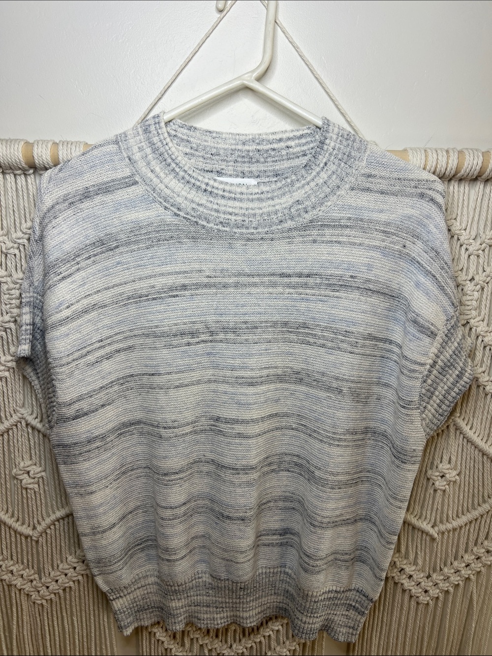 Haven Light Gray & White Striped Knit Tee